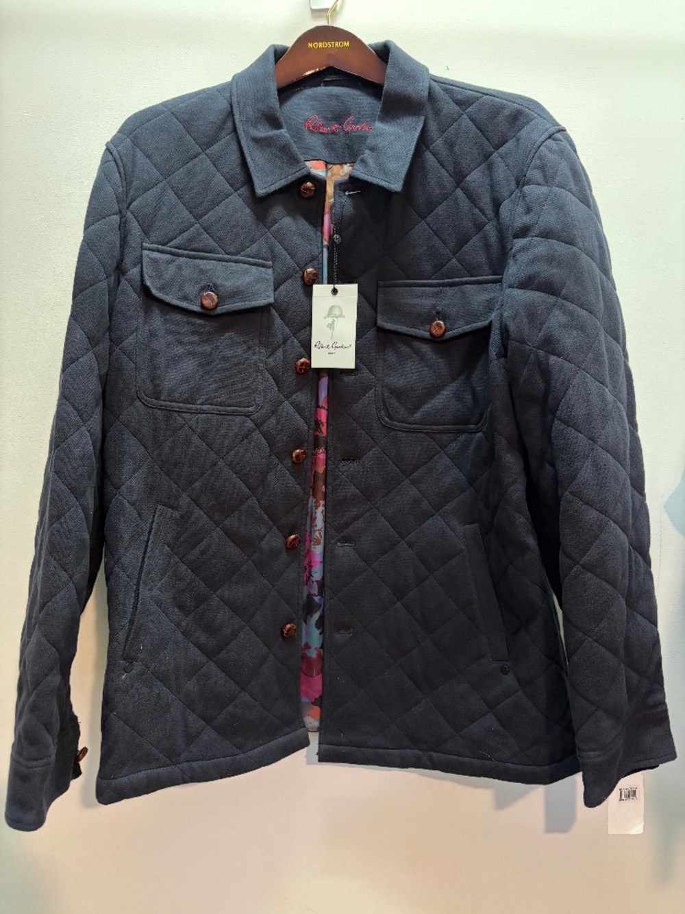 Robert Graham Men's L Quilted Navy Jacket - Never Worn